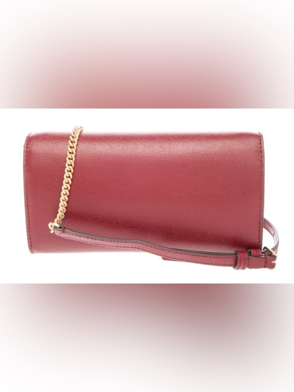 Tory Burch Robinson Deep Red Wallet Crossbody Like NEW - Picture 4 of 5